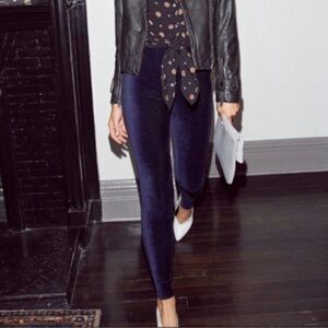 Free People Here We Go Striped Velvet Legging in Midnight Combo | XS